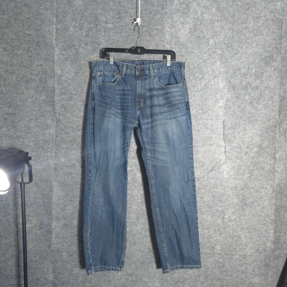 Levis 559 Jeans Mens 34x30 Blue Relaxed Straight Leg Denim Medium Wash Cotton